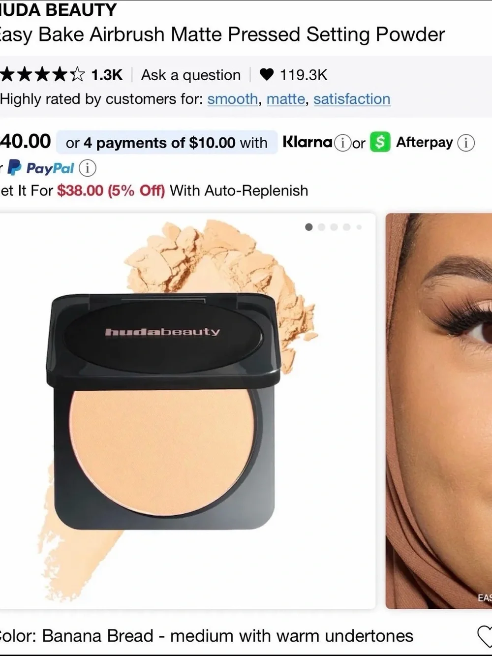 Huda Beauty Easy Bake Pressed Airbrush Matte Powder - Banana bread